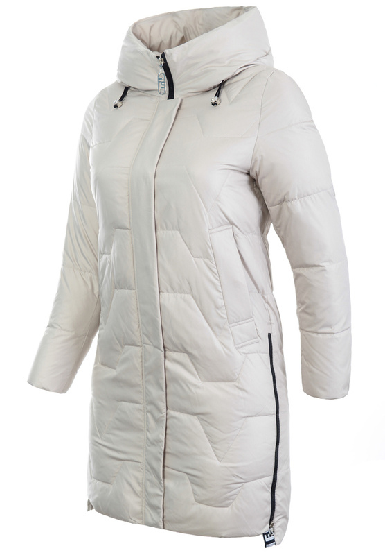 Damska Kurtka Pikowana Długa Erika Beżowa