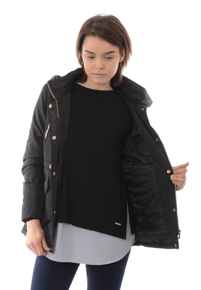 Damska Kurtka Parka Ortalionowa Wiosenna Ania Czarna