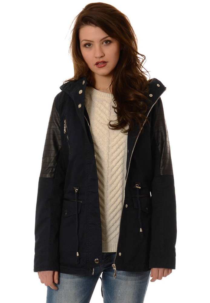 Damska Kurtka Parka Przejściowa Clarisse Granatowa