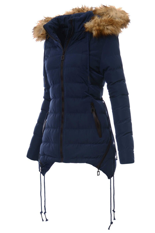Damska Zimowa Kurtka Ortalionowa Granatowa