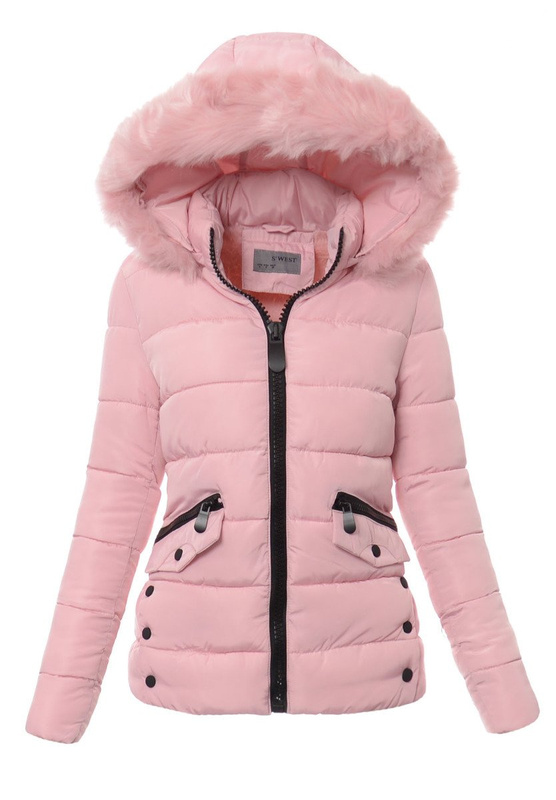 Damska Zimowa Kurtka Ortalionowa Sonia Różowa