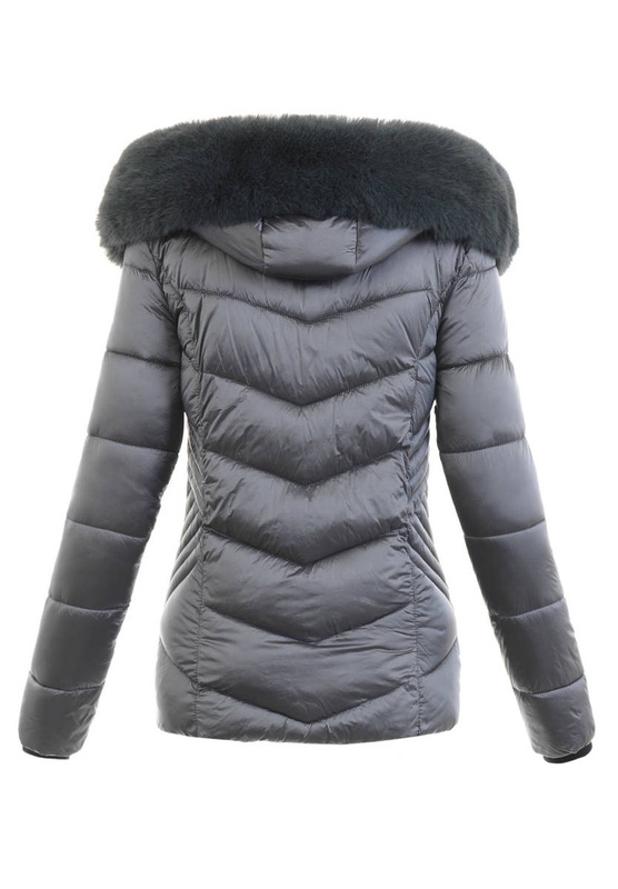 Kurtka Zimowa Pikowana Żaneta Grafitowa