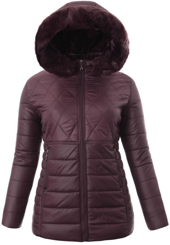 Damska Zimowa Ortalionowa Kurtka Fioletowa
