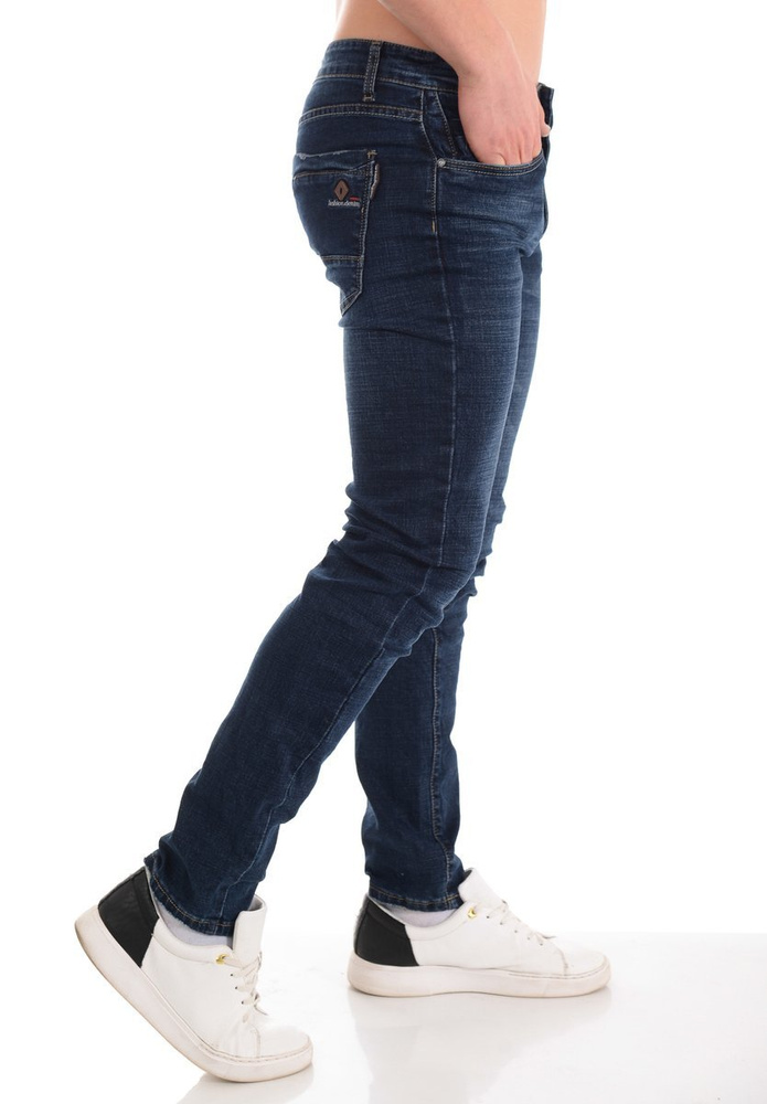 Męskie Spodnie Jeansowe Granatowe