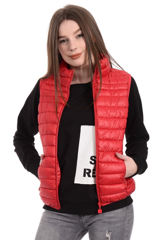 Damska Kamizelka Bezrękawnik Jasmina Czerwony