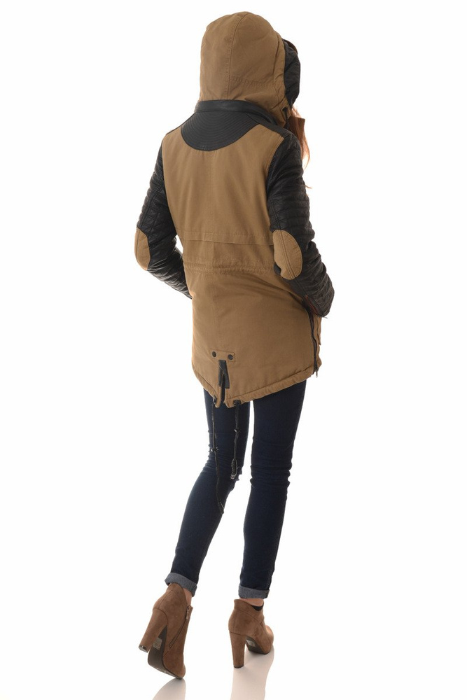 Damska Zimowa Parka Kurtka Beżowa (292)