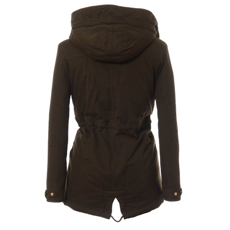 Damska Kurtka Parka Zimowa Oliwkowa