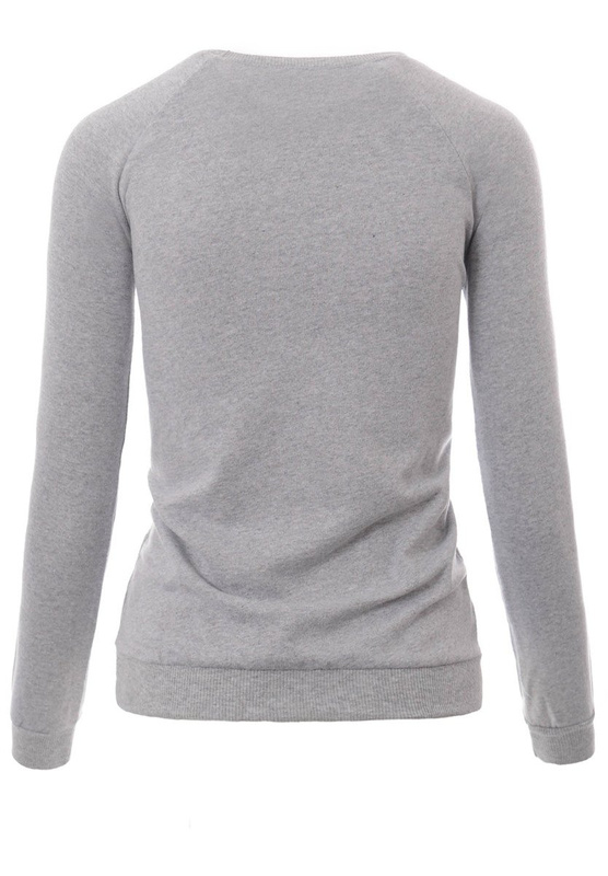 Damska Bluza Bawełniana Nadruk SHINE Szara