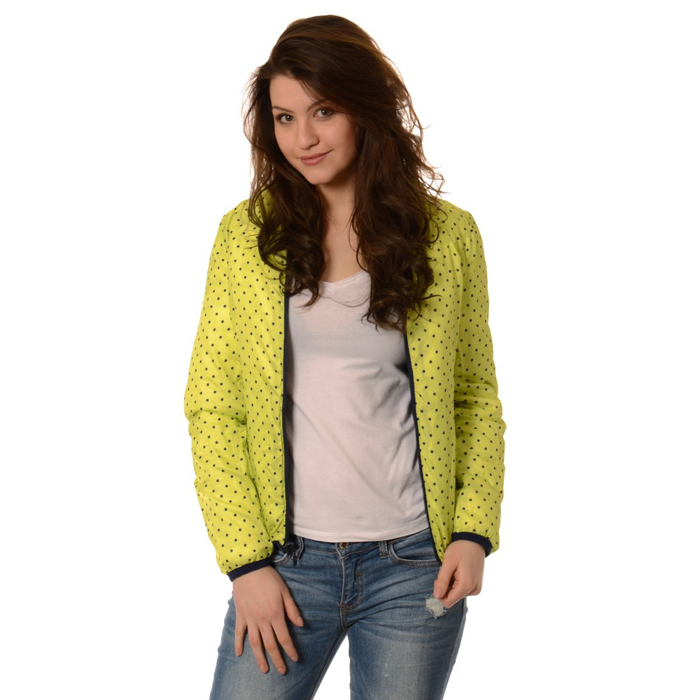 Damska Dwustronna Wiosenna - Jesienna Kurtka Ortalionowa Nadia Granatowo Limonkowa