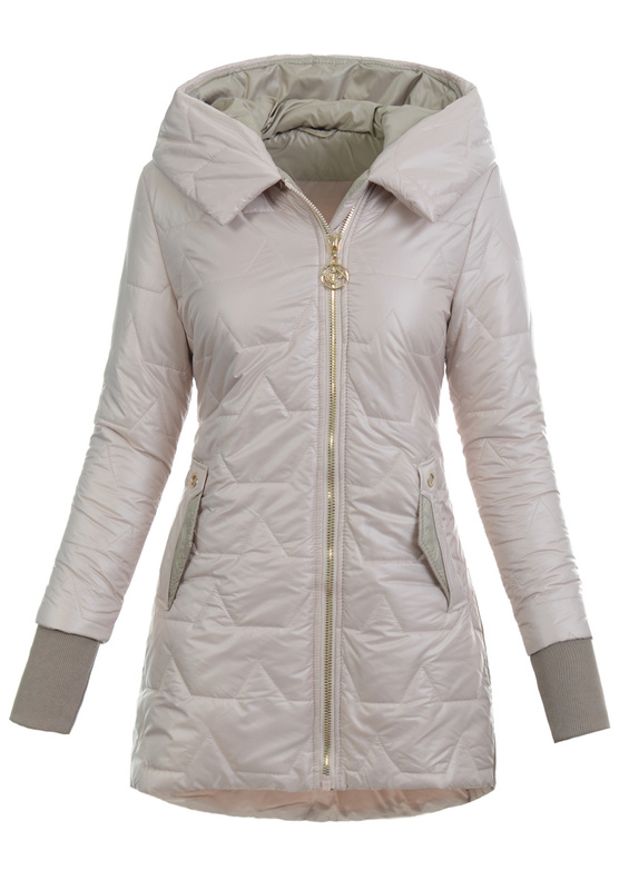 Damska Kurtka Pikowana Wiosenna Ida Beżowa