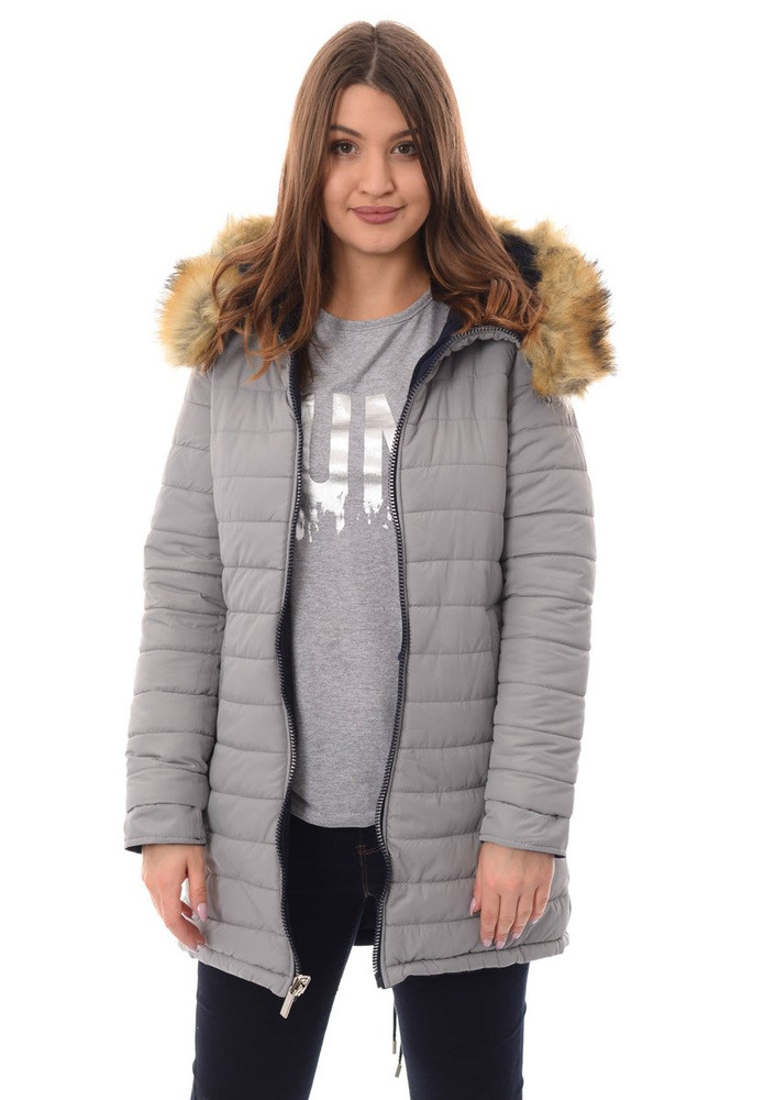 Damska Dwustronna Zimowa Kurtka Molly Granatowa