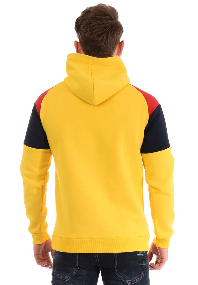 Męska Bluza Z Kapturem Żółta