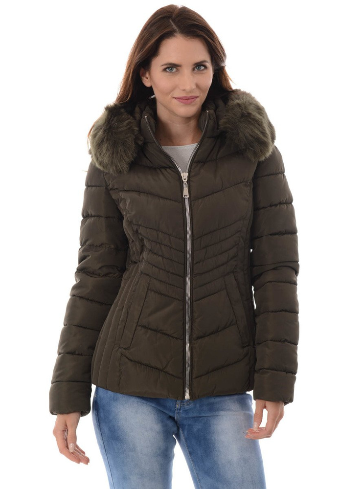 Damska Zimowa Kurtka Ortalionowa Zielona