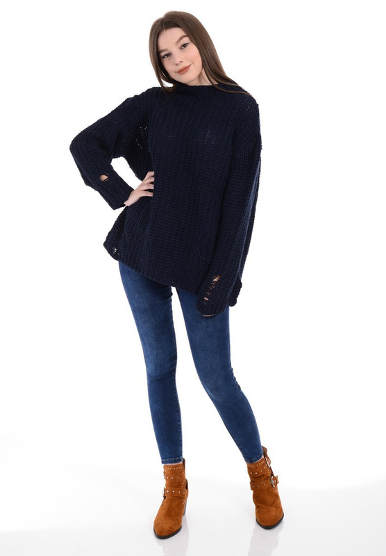 Damski Sweter Oversize Granat