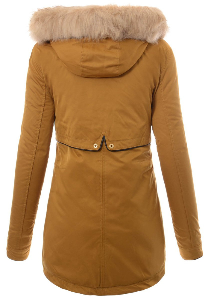 Damska Kurtka Parka Ortalionowa Zimowa Camel