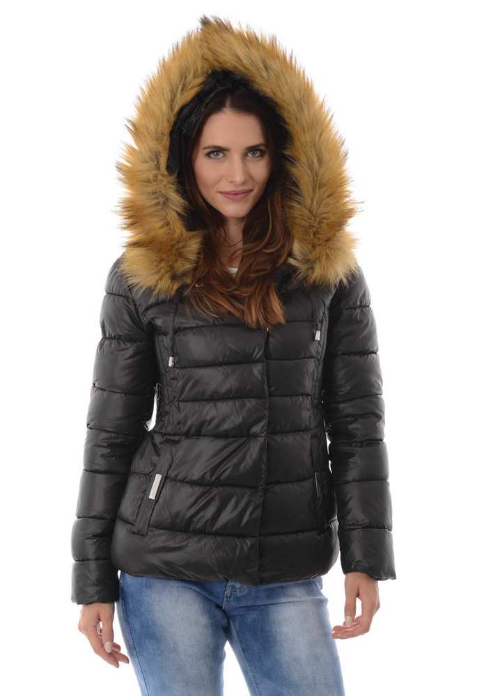 Damska Zimowa Kurtka Ortalionowa Honorata Czarna