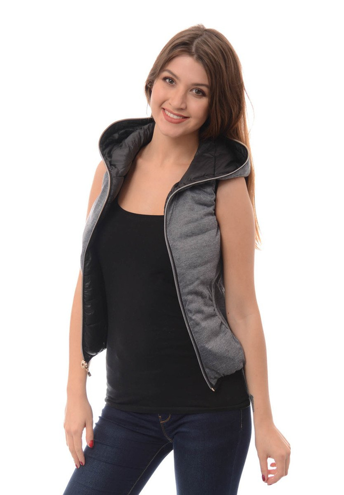 Damska Kamizelka Bezrękawnik Ines Czarny