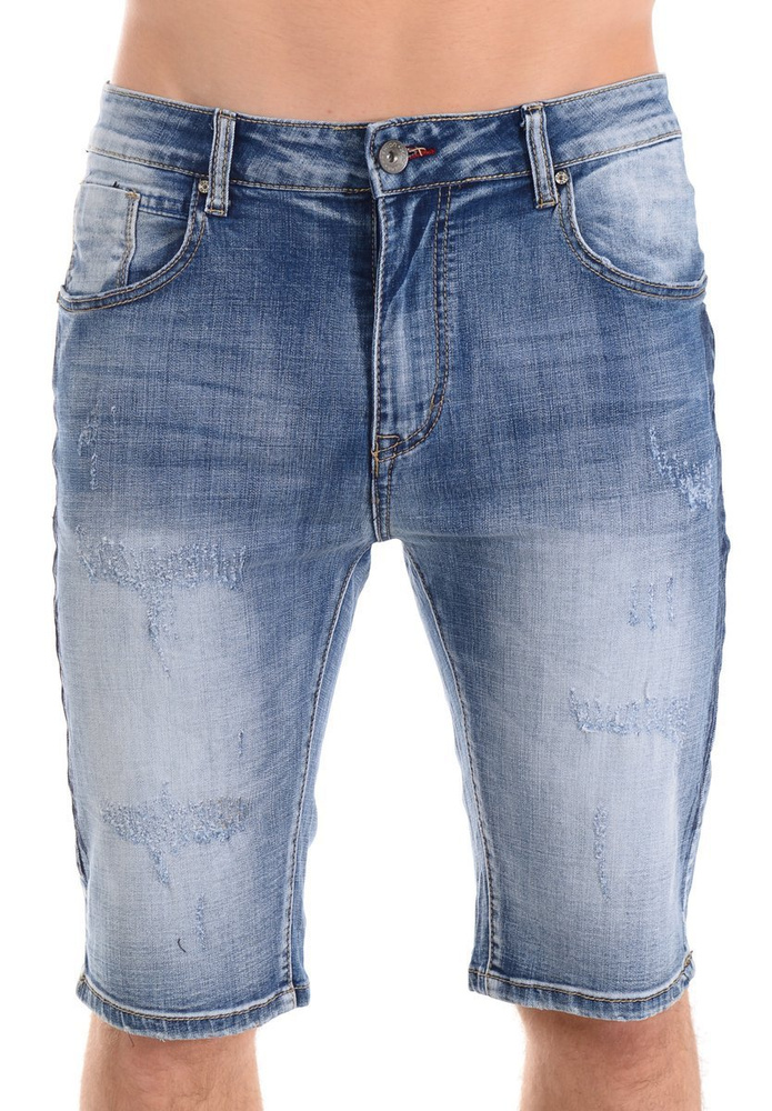 Męskie Spodenki Jeansowe Granatowe