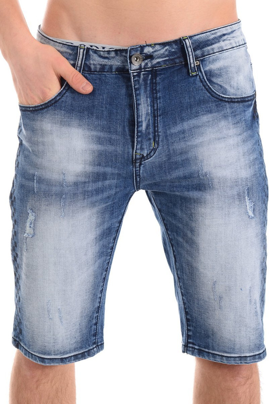 Męskie Spodenki Jeansowe Niebieskie