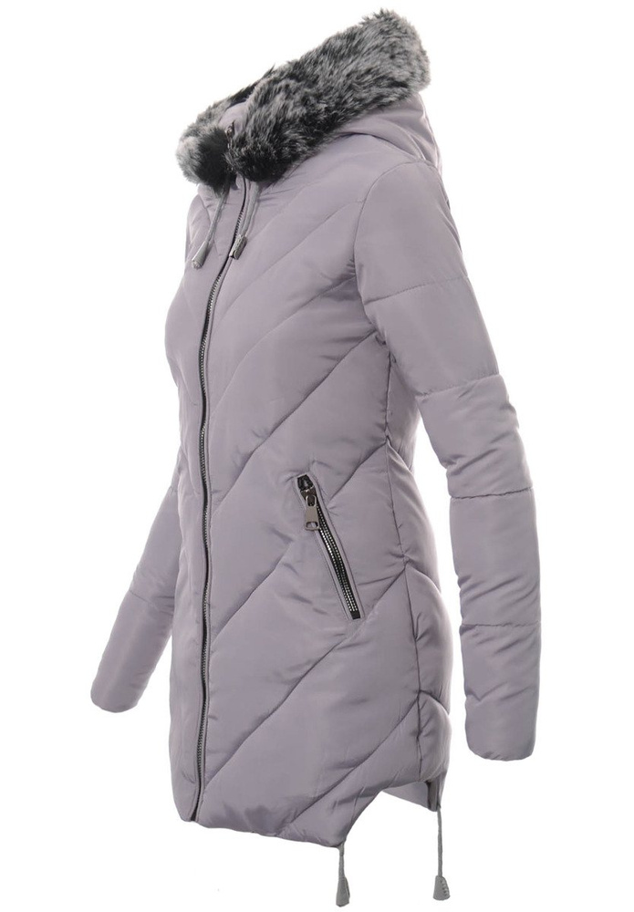 Damska Zimowa Kurtka Ortalionowa Lucyna Szara