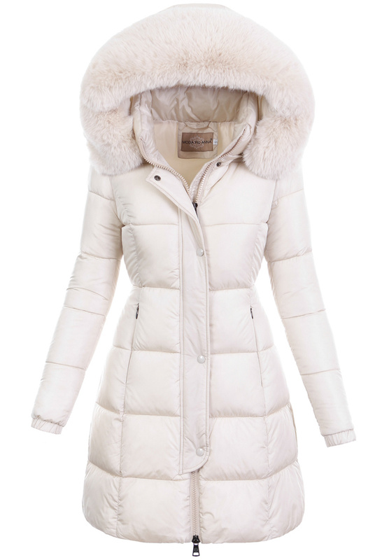 Damska Kurtka Pikowana Jagna Ecru