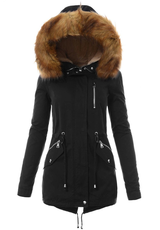 Damska Kurtka Parka Zimowa 2w1 Oktawia Czarna