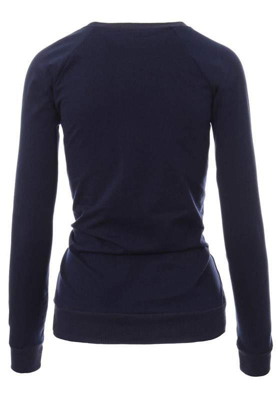 Damska Bluza Bawełniana Nadruk Queen Granatowa