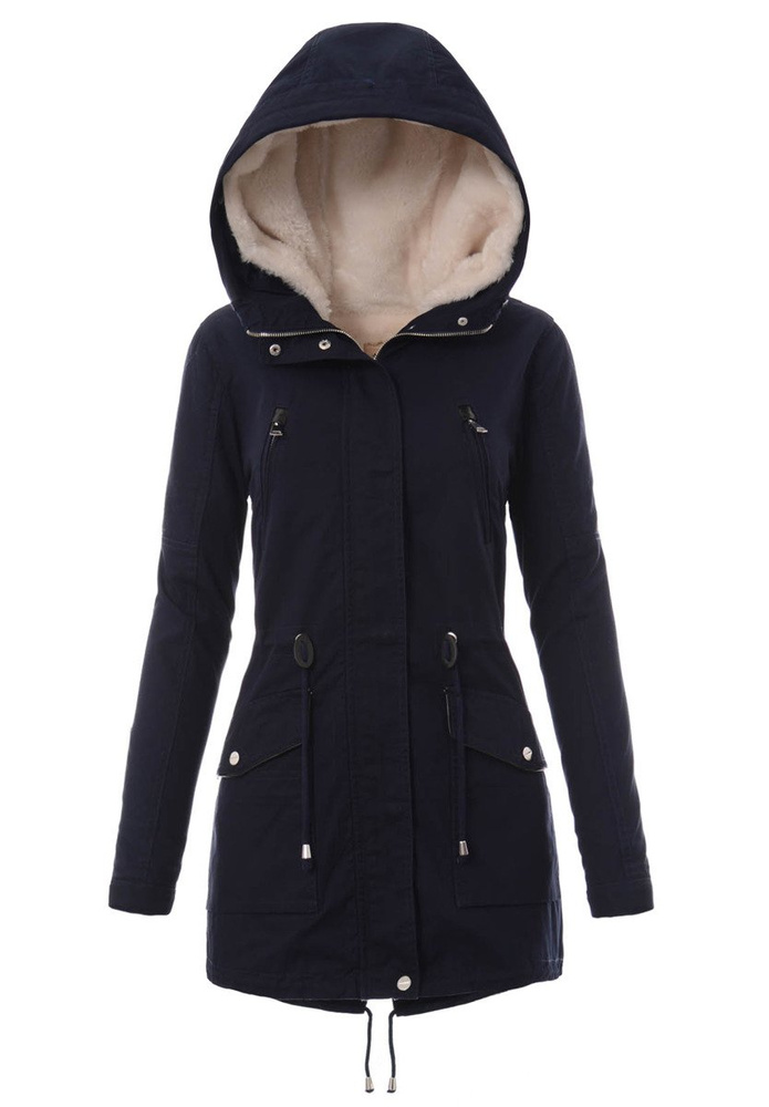 Damska Kurtka Parka Zimowa 2w1 Amira Granatowa