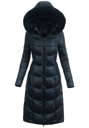 Damska Długa Kurtka Pikowana Linda Zielona