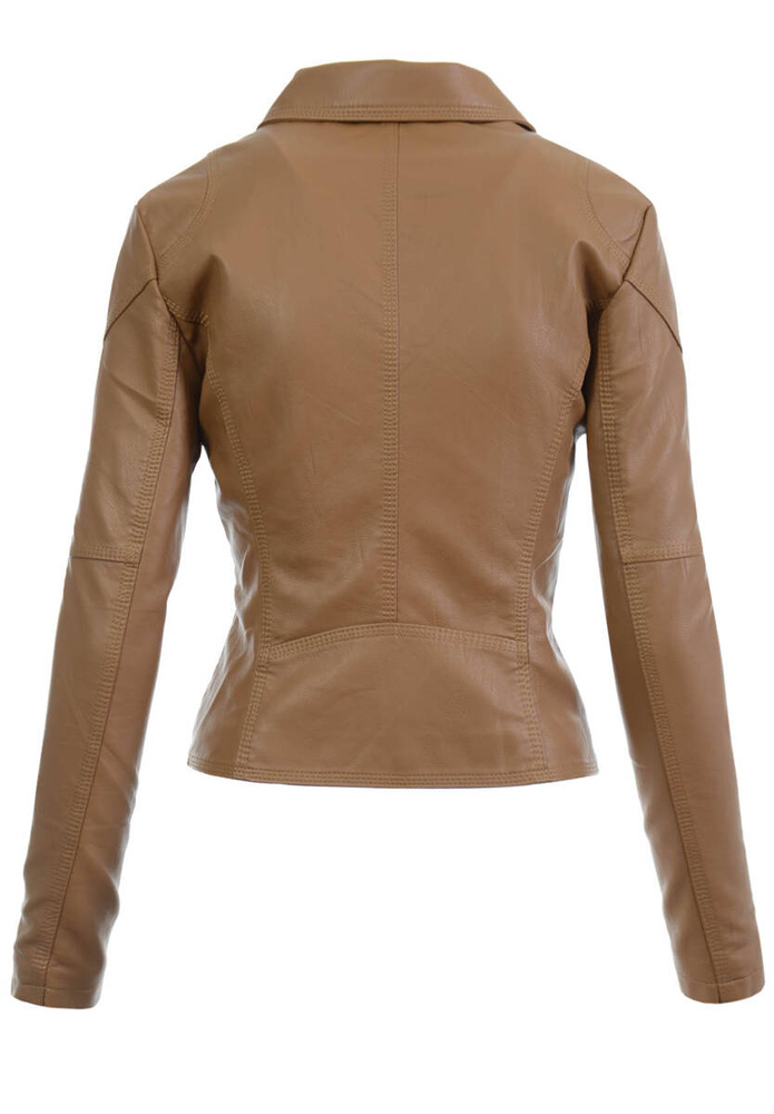 Damska Kurtka Ramoneska Zoya Jasno Brązowa