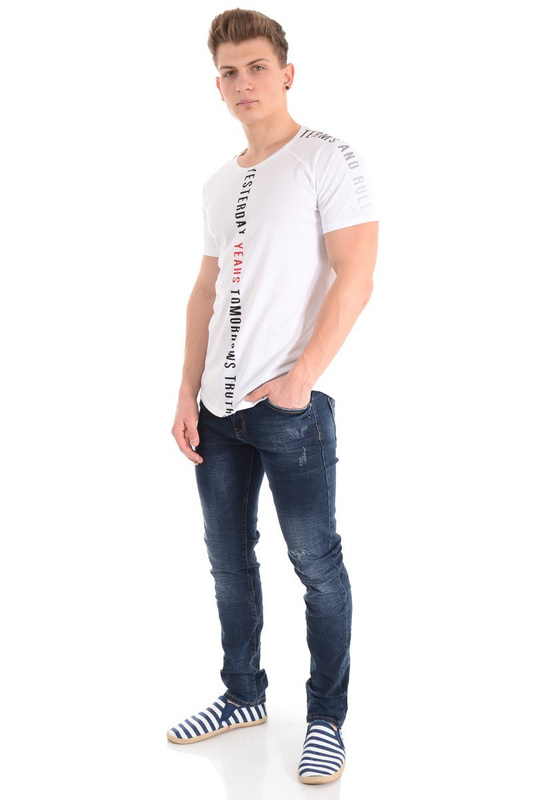 Męskie Spodnie Jeansowe Granatowe