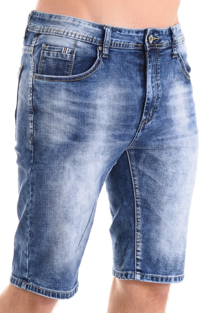 Męskie Spodenki Jeansowe Granatowe