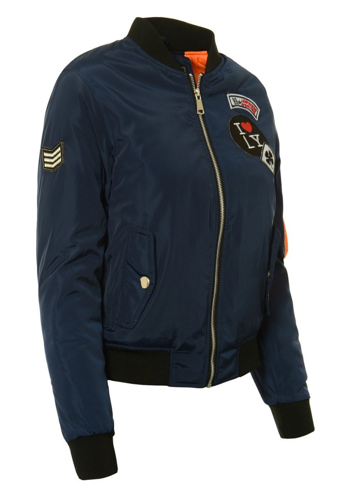 Damska Jesienna Kurtka Bomberka Elif Granatowa