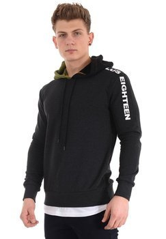 Męska Bluza Z Kapturem Ciemno Szara