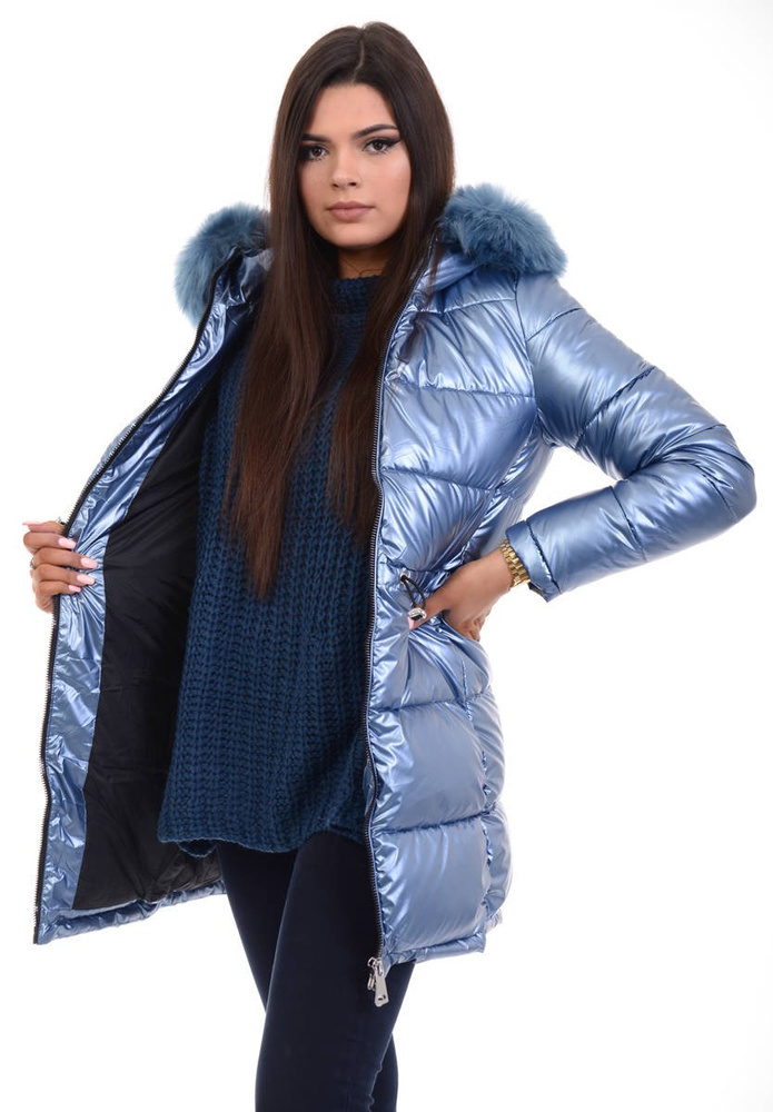 Damska Kurtka Ortalionowa Adelajda Niebieska