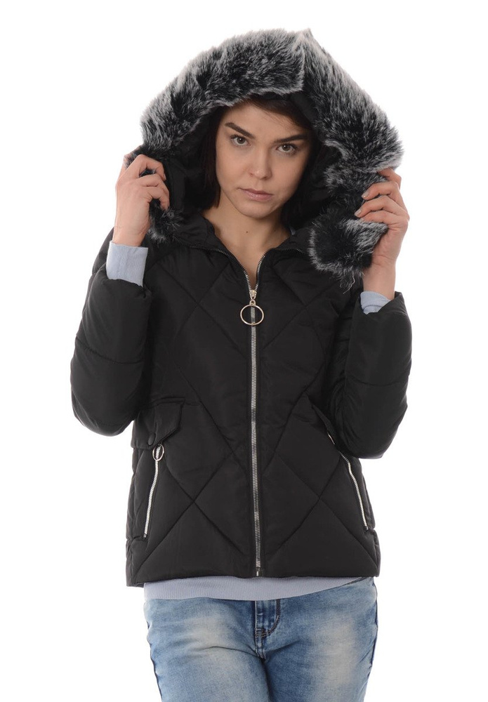 Damska Zimowa Kurtka Ortalionowa Czarna