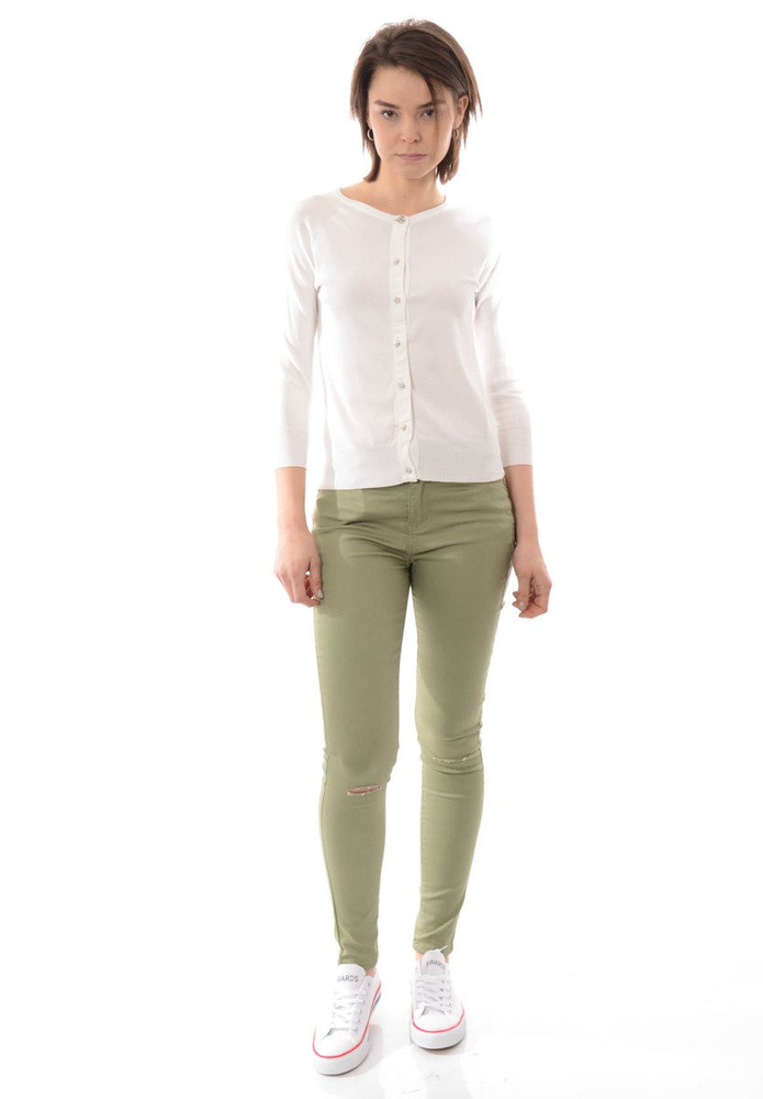 Damska Bluzka Sweterek Zapinany Biały