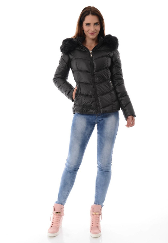 Damska Zimowa Kurtka Ortalionowa Czarna