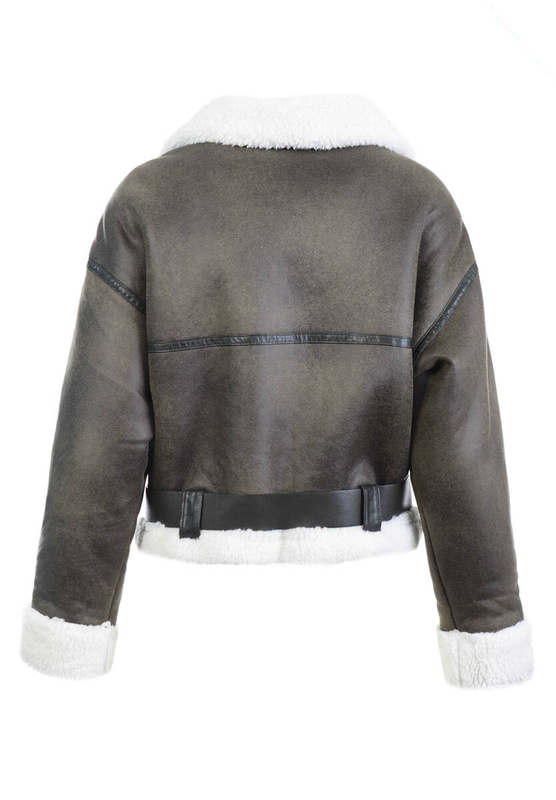 Damska Zimowa Kurtka Kożuszek Ginny Khaki