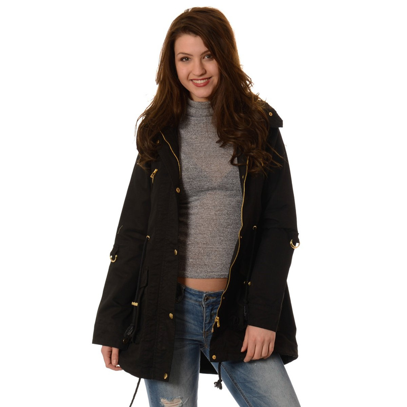 Damska Wiosenna Kurtka Parka Isabelle Czarna