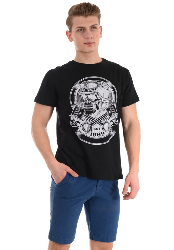 Męska Koszulka T-Shirt Nadruk Czarna