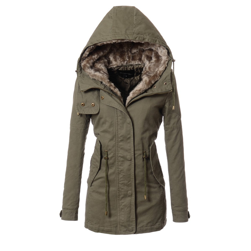 Damska Zimowa Parka Zielona