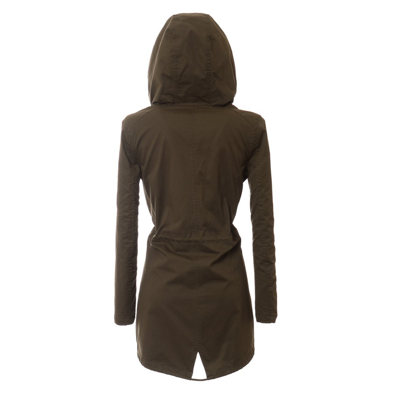 Damska Parka Wiosenna Zielona