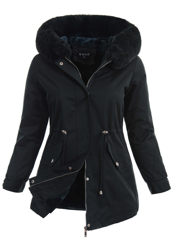 Damska Kurtka Parka Angelika Butelkowo Zielona