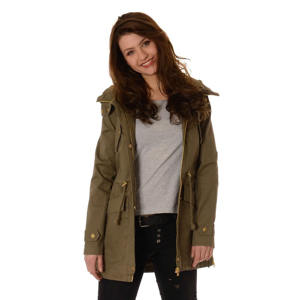 Damska Wiosenna Parka Zielona