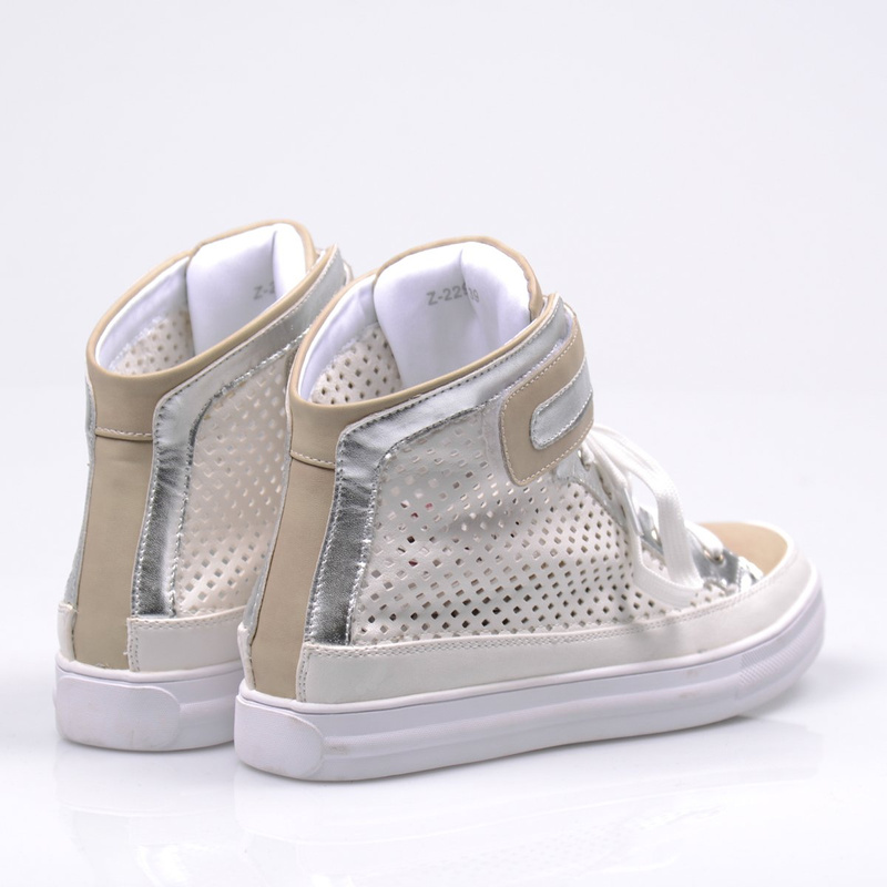 Damskie Sneakersy Botki Ażurowe Anabel Białe