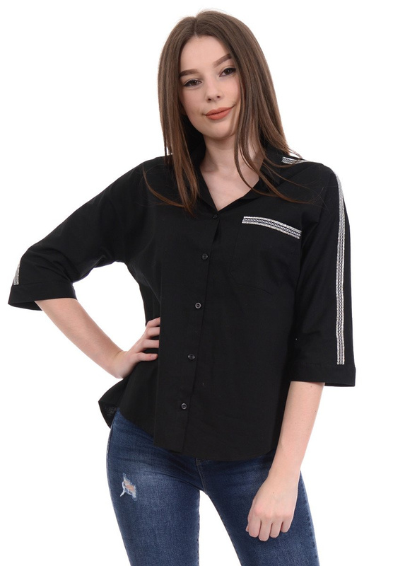 Damska Bluzka Koszula Czarna