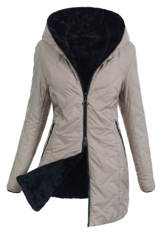 Damska Kurtka Dwustronna Zimowa Damiana Beżowa