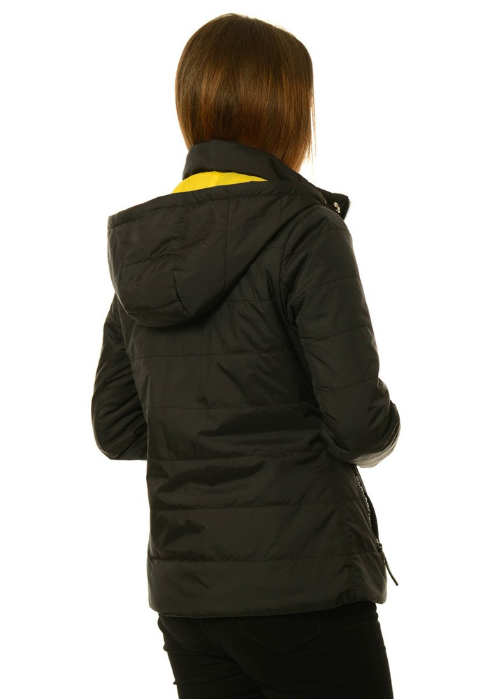 Damska Jesienna Wiosenna Kurtka Czarna