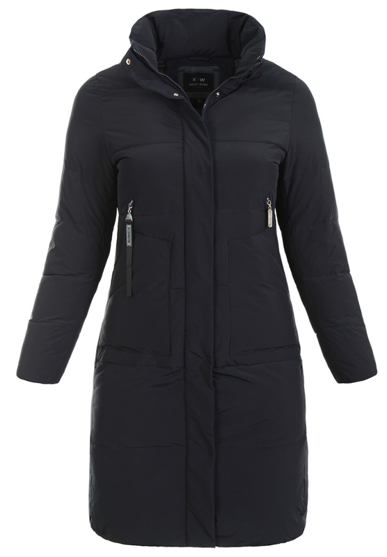 Damska Kurtka Pikowana Długa Amber Granatowa